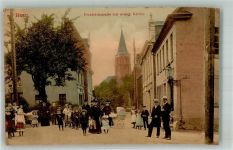 42781 W5657 Haan , Rheinl 1918 - Friedrichstrasse Ev. Kirche Frau mit Kinderwagen Kinder