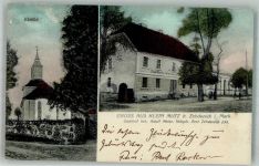 16792 O1431 Kleinmutz 1929 - Dorfkirche Gasthaus von Adolf Meier