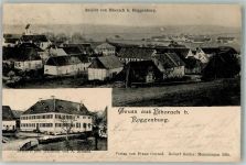 89264 W7912 Biberach , Kr Neu-Ulm 1906 Gebrauchsspuren Gasthaus-Brauerei Schmid