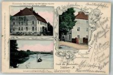 16515 O1401 Schildow 1905 - Histor. Mönchmühle Schneidemühlenteich Gasthaus Knappe