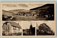 63863 W8751 Hobbach 1927 - Gasthaus zum Adler Schule Dorfkirche