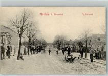16230 O1301 Melchow - Dorfstrasse Dorfbewohner Hundefuhrwerk