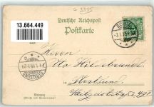 37589 W3355 Echte 1899 Gebrauchsspuren Lithographie Hauptstrasse Molkerei Konzertgarten Brauerei-Innenhof