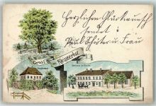 06385 O4371 Kleinzerbst b Köthen, Anh Lithographie Oberförsterei Gasthaus zur Buche Buche