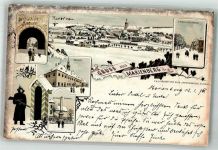 09496 O9340 Marienberg , Erzgeb 1895 Winterlithographie Vorläufer Zschopauer Tor Wachsoldat Rathaus Zschopauer Strasse