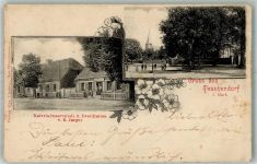 16775 O1431 Teschendorf b Oranienburg 1902 - Materialwaren & Destillation Jaeger Dorfstrasse Kirchturm