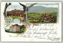 9470 St. Paul im Lavanttal 1898 Lithographie Stift St. Paul Kirche Inst. Josefinum