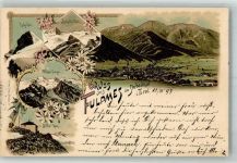 6166 Fulpmes 1897 Lithographie Zuckerhütli Wilder Freiger Becherhaus