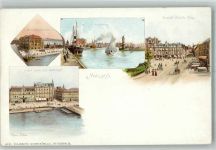 Malmö Lithographie Hafen Hotel Horn Gustaf Adolf Torg