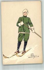 Skifahrer Wintersport Nr. 232 Pellegrini, C. Künstlerkarte