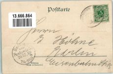 Glogau Glogow 1899 Lithographie Postamt Schloss Schloss-Kirche Kriegerdenkmal Mondschein Bahnpost Zug 377