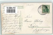 07927 O6553 Hirschberg , Saale 1907 Gebrauchsspuren Lithographie Turner Turnerwappen Neue Turnhalle