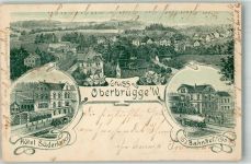 58553 W5884 Oberbrügge 1905 Lithographie Hotel Süderland Bahnhof