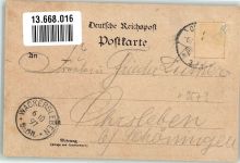 39646 O3573 Oebisfelde 1897 Lithographie Postamt Kirche Rathskeller Bahnhof Die Burg