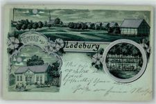 16321 O1281 Ladeburg b Bernau b Berlin 1903 Gebrauchsspuren Lithographie-Mondschein Gasthaus Wendt Gartenwirtschaft