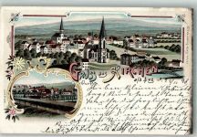 57548 W5242 Kirchen Sieg 1898 Lithographie Kirchen Lokomotivfabrik