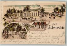 16348 O1292 Schönwalde b Wandlitz 1902 Lithographie Gasthaus Liebenhagen Gartenwirtschaft Dorfstrasse