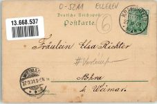 99448 O5305 Kranichfeld 1901 Gebrauchsspuren Vorläufer Lithographie Riechheimer Berg