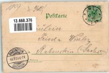 08396 O9611 Waldenburg , Sachs 1899 Lithographie Marktplatz Bahnhof