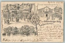 16515 O1400 Sachsenhausen , Nordbahn 1904 Gebrauchsspuren Vorläufer Lithographie Gasthaus Oranienburger Berg Gartenwirtschaft Havel Schleuse