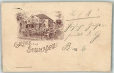 15518 O1241 Steinhöfel b Fürstenwalde, Spree 1898 Gebrauchsspuren Vorläufer Lithographie Gasthaus Ulmenhaus