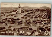 92690 W8487 Pressath 1926 - Vogelschau Pressath Kirche St. Georg Zeichnung