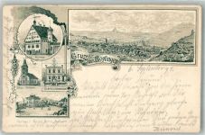73441 W7085 Bopfingen 1897 Gebrauchsspuren Vorläufer Lithographie E-Werk Bahnhof Turnhalle Rathaus