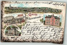 55286 W6501 Wörrstadt 1898 Lithographie Amt Neuröhrenbrunnen Höhere Bürgerschule
