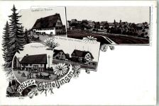 72297 W7291 Göttelfingen , Kr Freudenstadt Gebrauchsspuren Vorläufer Lithographie Werner'sche Anstalt Postagentur Gasthaus zur Traube