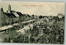 04895 O7900 Falkenberg , Elster 1915 Foto AK Marktplatz Marktszene Marktstände