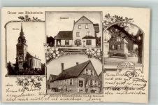 64584 W6083 Biebesheim am Rhein 1913 - Kirche Bäckerei Hebermehl Bahnhof Kriegerdenkmal