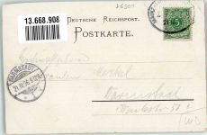 55286 W6501 Wörrstadt 1896 Lithographie Wörrstadt Eisenbahn Damfzug Bahnpost