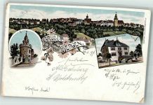 29468 W3134 Bergen Dumme 1897 Lithographie Turm Schelmenburg