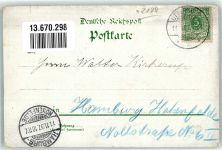21762 W2178 Otterndorf , Niederelbe 1897 Gebrauchsspuren Lithographie Anker Ruderrad Hafen Segelschiff Dorfstrasse