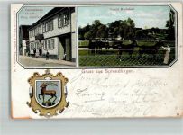 63303 W6072 Sprendlingen , Hess 1907 - Gestüt Mariahall Wappen Gasthaus Darmstädter Hof