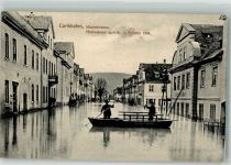 W3522 Bad Karlshafen Hochwasserkatastrophe Feb.1909 Weserstrasse Ruderboot Hochwasser 1919 Foto AK