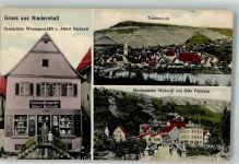 74676 W7119 Niedernhall 1910 - Mech. Weberei Pelargus Gemischtwaren Bürkardt Emailleschilder