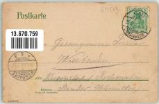 55234 W6509 Biebelnheim 1904 Lithographie Ev. Kirche Kath. Kirche Gasthaus zur Traube Schule