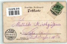 77948 W7632 Friesenheim , Baden 1899 Gebrauchsspuren Lithographie Gasthaus zum Adler Kriegerdenkmal
