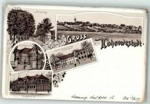 24594 W2354 Hohenwestedt 1897 Lithographie Marktplatz Bürgerschule Landw. Lehranstalt Hauptpastorat