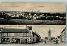 55288 W6501 Udenheim , Rheinhess - Marktplatz Glockenturm Gemischtwaren Zaun