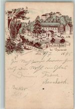 01737 O8223 Tharandt 1895 Lithographie Vorläufer Druck 1880-1889 Gasthaus Thalmühle