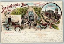 25719 W2221 Wolfenbüttel 1897 Lithographie Die elektrische Bahn kommt Fischer's Kurhotel und Sanatorium Strassenbahn Schlachthof
