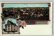 55288 W6509 Schornsheim Lithographie Pfarrhaus