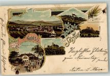 73054 W7334 Süßen 1904 Lithographie Staufeneck Gasthaus Frick Ruine Scharffenschlösschen Ramsberg