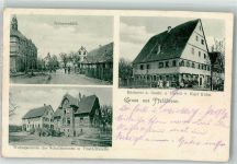 73553 W7077 Pfahlbronn 1915 - Gasthaus-Bäckerei zum Hirsch Dorfstrasse Wohnhaus des Bürgermeisters Posthilfstelle