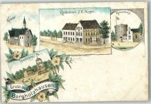 33829 W4807 Borgholzhausen Lithographie Kirche Gasthaus Meyer Ravensburg Luisenturm