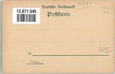 01561 O8281 Priestewitz Lithographie Schule Dorfkirche Bahnhof Bahnhofstrasse