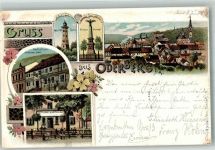 16248 O1305 Oderberg , Mark 1898 Lithographie Aussichtsturm Kriegersäule Gasthaus Schützenhaus