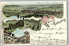 73635 W7062 Rudersberg , Württ 1903 Lithographie Badstrasse Schloss Waldenstein Klingenmühle
